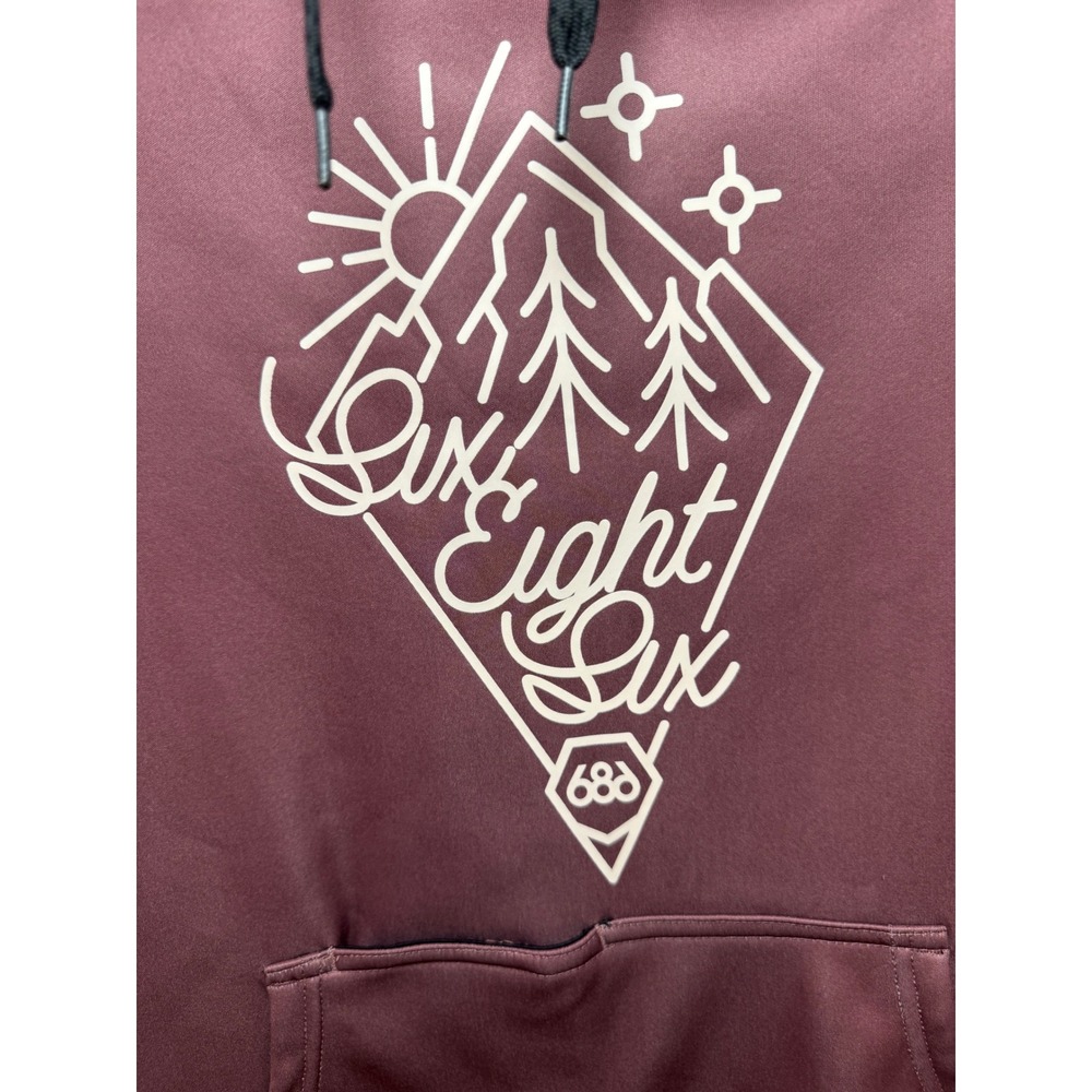 686 Womens Cora Bonded Hoodie Mauve Mountain Graphic Pullover Size M - Picture 3 of 6